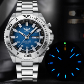 正品 牌男表野狼人动电能手表商务送礼物防水自发光夜光男表V1035