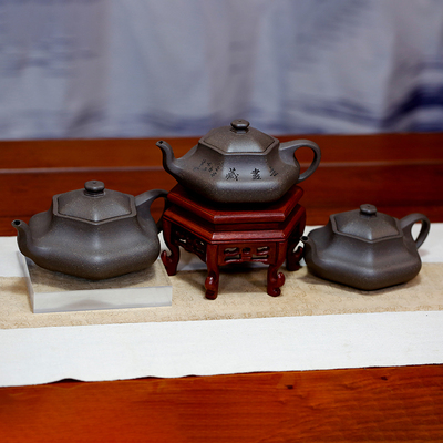 张义制陶手工制作天青泥宜兴紫砂