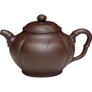 劲竹/竹影套具 原矿紫泥 正高工顾建芳 全手工宜兴收藏紫砂茶壶