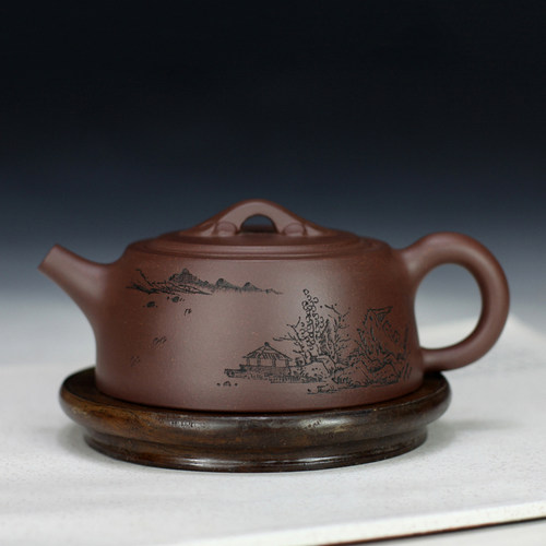 名家工艺师正品 经典器形 山水刻绘图案