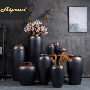 Atpeun景德镇陶瓷器花瓶摆件客厅插花落地陶罐现代简约欧式 饰品 装