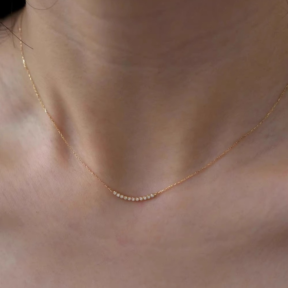 微笑mini排钻项链简约高级感轻奢