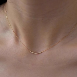 微笑mini排钻项链女2025新款简约高级感轻奢小众锁骨颈链时尚配饰