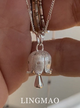 vintage铃兰花吊坠项链清新仙气