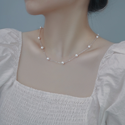 925银满天星珍珠项链女轻奢小众
