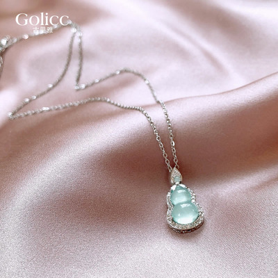 s925银国风新中式和田玉葫芦项链