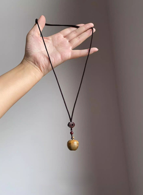 新中式木质苹果吊坠项链小众设计