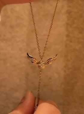 复古金色飞贼翅膀项链高级感轻奢