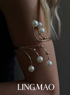 vintage老钱风仿珍珠手镯高级感