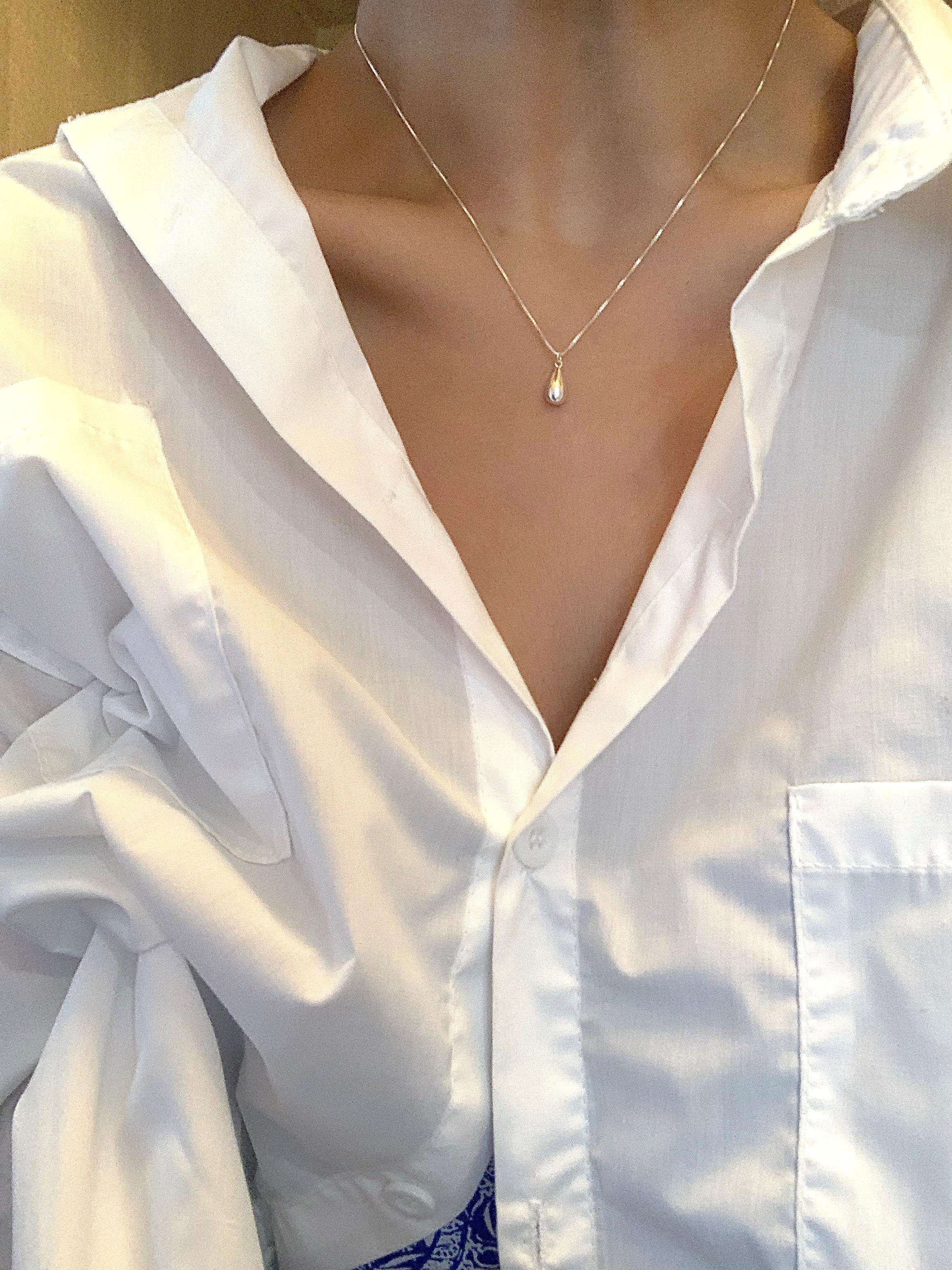 S925纯银水滴项链轻奢小众高级感