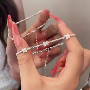 S925纯银蝴蝶碎银子手链女款轻奢小众精致手镯2025新款爆款手饰春