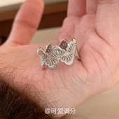 S925纯银中古银色蕾丝戒指法式 复古食指戒千金感绝美时尚 百搭指环