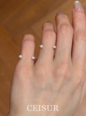 法式复古仿珍珠戒指名媛精致百搭