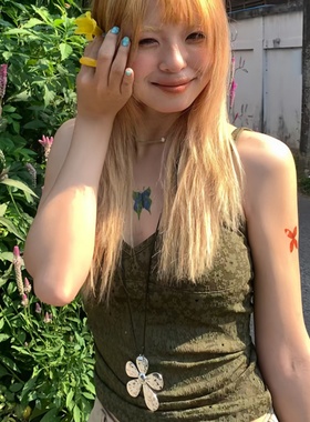 韩系ins风宋妍霏同款银色花项链