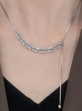 麦穗仿锆石项链轻奢小众设计高级