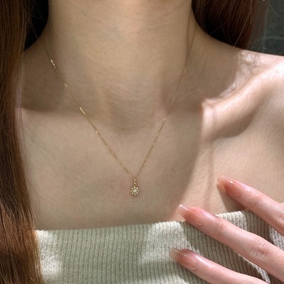 八芒星圆盘极细项链轻奢小众复古