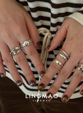 韩系ins五角星银色戒指通勤百搭