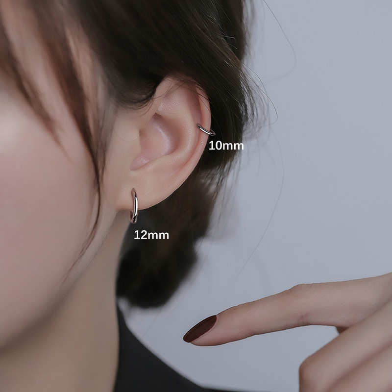 925纯银素圈耳环女2023新款爆款