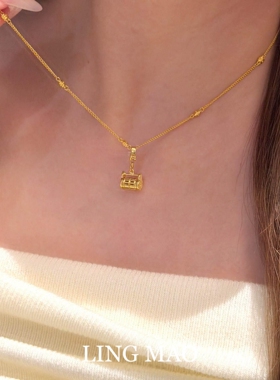 复古金色百宝箱项链独特漂亮小众
