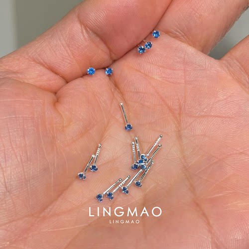 mini蓝钻耳骨钉简约小众百搭时尚