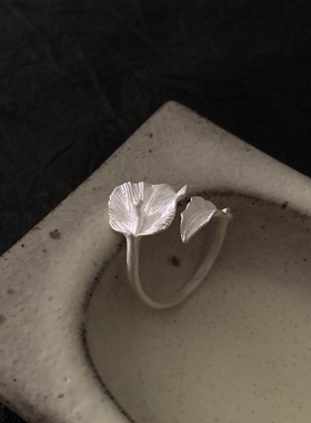 S925纯银荷叶戒指女款轻奢食指戒