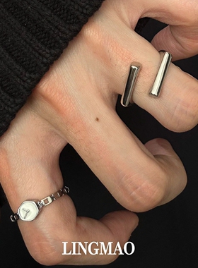 几何不规则光面钟表戒指轻奢小众