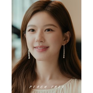 赵露思许我耀眼许妍同款 仿珍珠闪钻流苏耳环女轻奢高级感耳钉耳饰