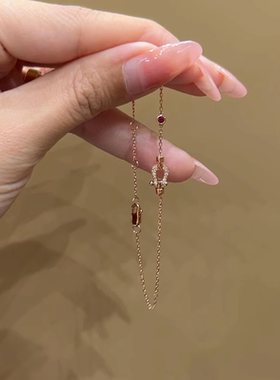 高保色微镶细闪仿水晶马蹄扣手链