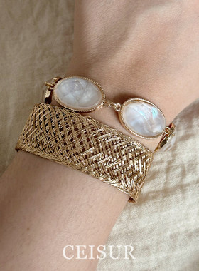 欧美复古仿鲍鱼贝白贝壳树脂手链