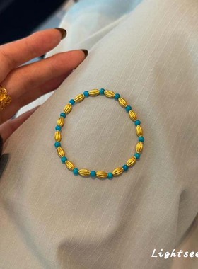 新中式仿绿松石串珠手链精致简约