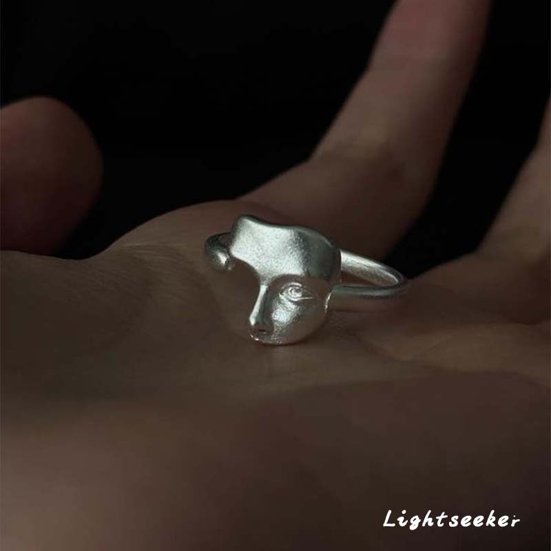 假面开口戒指冷淡风磨砂面具食指