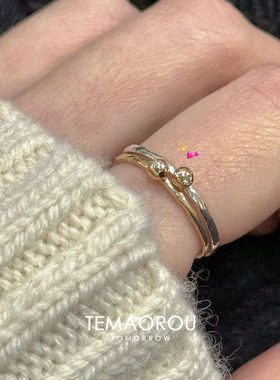 韩系ins风mini珠极细款叠戴戒指