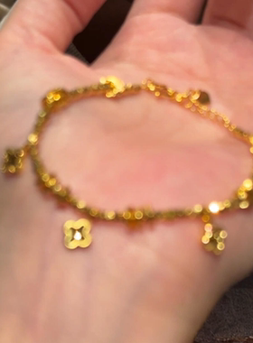 金色四叶草手链女款轻奢小众精致