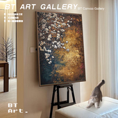 原创 挂画 饰画客厅中古新中式 樱花盛开 纯手绘油画限量玄关装