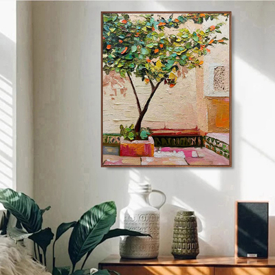 原创 |《》纯手绘油画玄关装饰画客厅壁画中古风法式卧室挂画