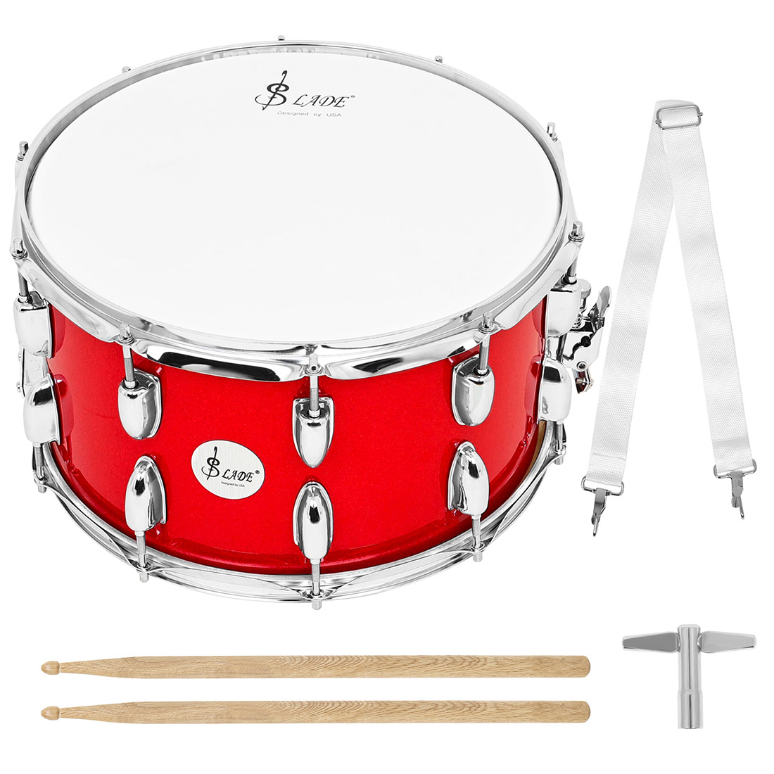 slade专业军鼓14×8寸十鼓耳小军鼓乐队打击乐器鼓号队练习鼓