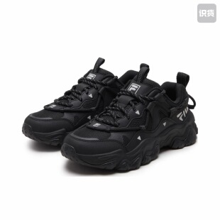 FILA/斐乐 猫爪5代 老爹鞋 轻便增高复古厚底时尚 黑色