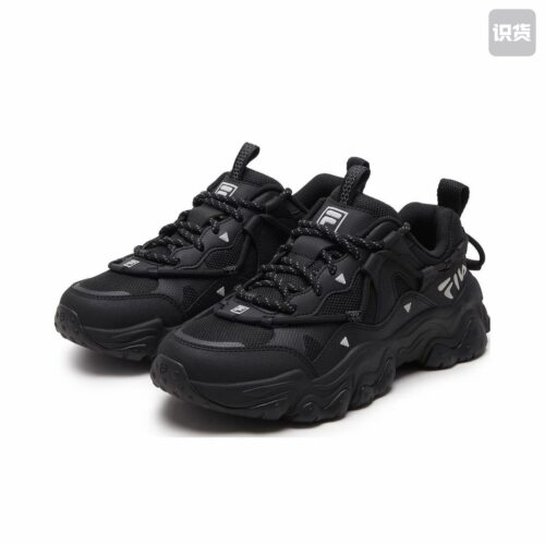 FILA/斐乐 猫爪5代 老爹鞋 轻便增高复古厚底时尚 黑色