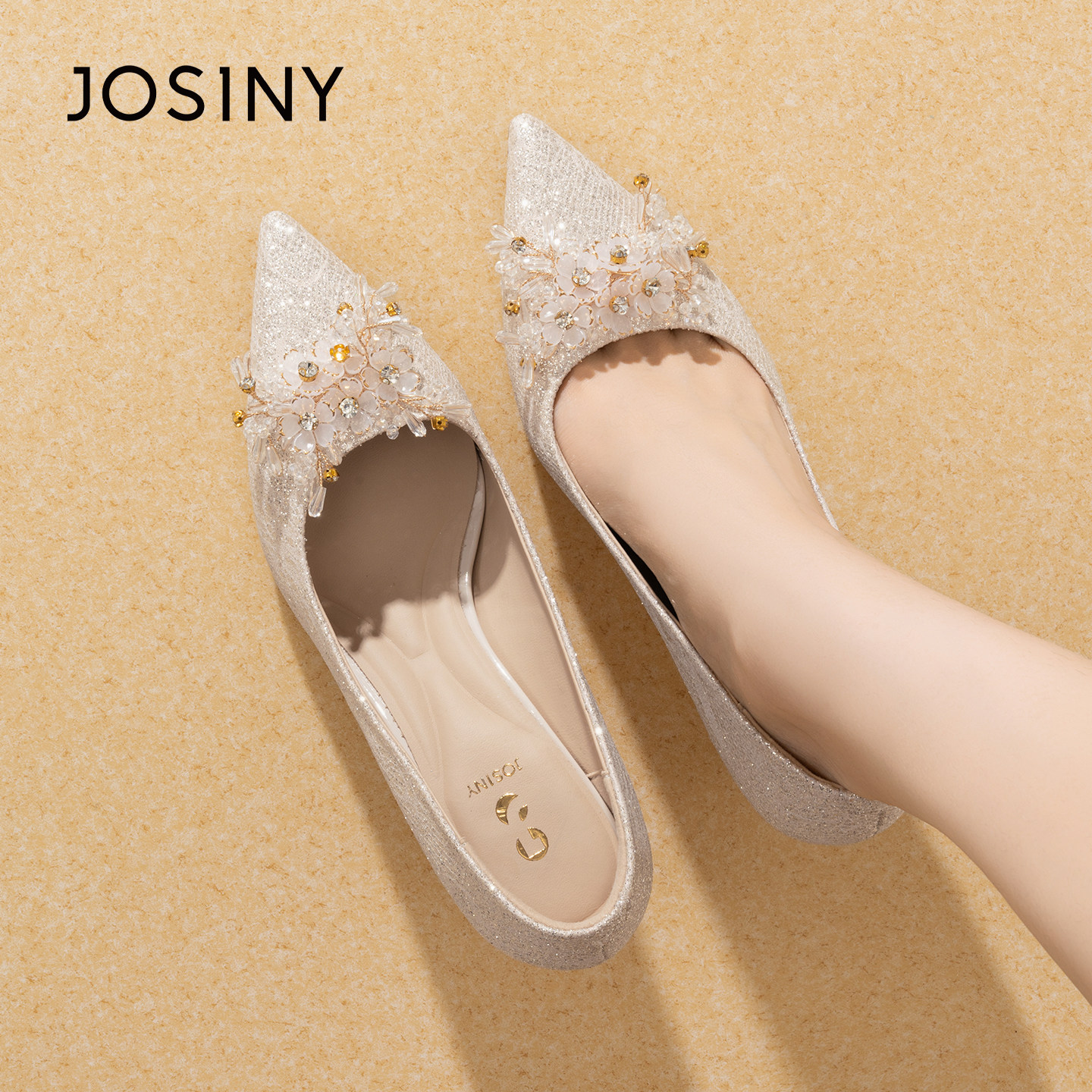 卓诗尼水钻单鞋女2026春季新款尖头浅口气质婚鞋百搭名媛风宴会鞋,女鞋,婚鞋,淘宝优惠券,粉丝福利购,淘宝优惠卷