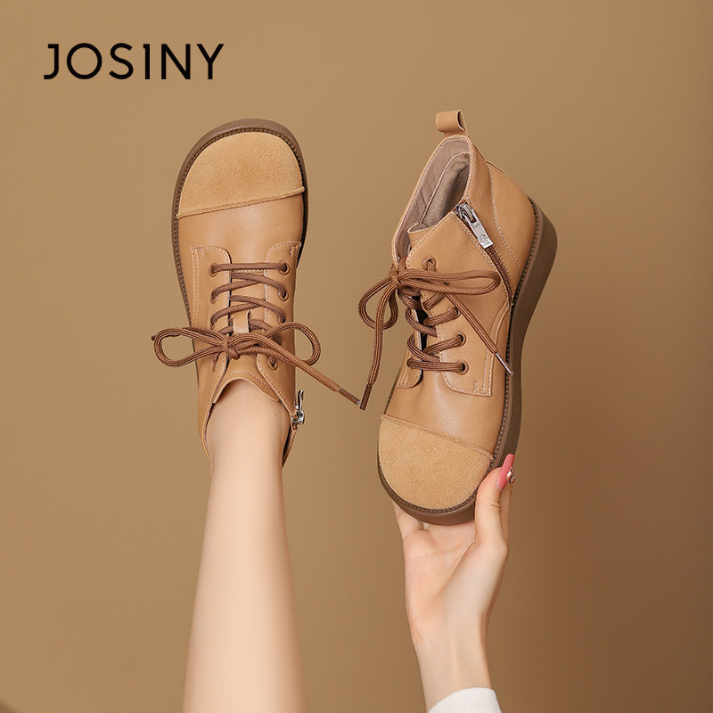 卓诗尼厚底马丁靴女2026春秋新款英伦风短靴百搭增高复古德训鞋子