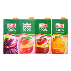 汇源果汁桃汁橙汁苹果 葡萄汁1L4盒/6盒/12盒装100%果汁正品包邮