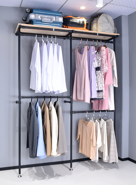 砌墙金属衣架衣柜衣帽间壁挂式衣架家用挂衣架被子皮箱木板置物架