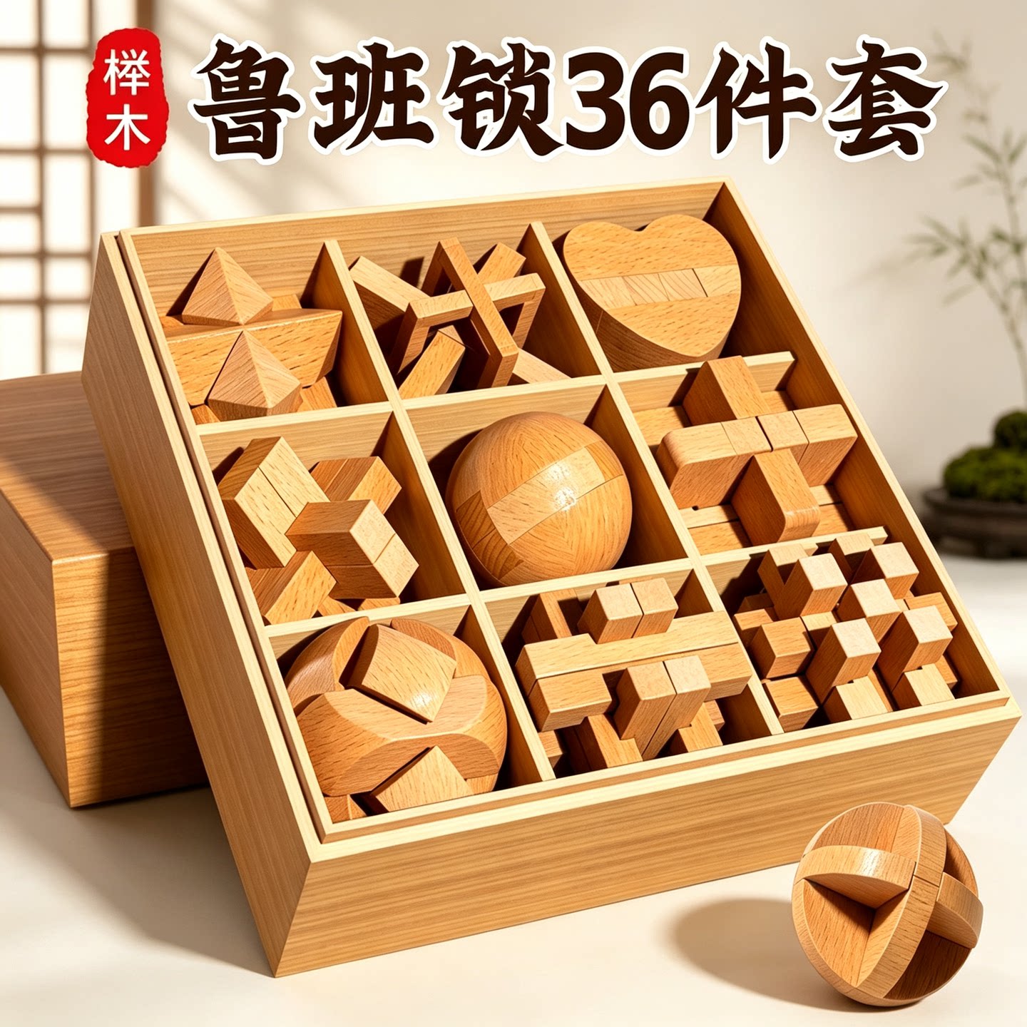 鲁班锁孔明锁智力锁儿童益智玩具图片