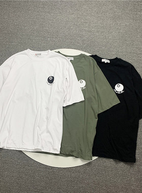 小武出品日系街头滑板纯棉印花夏季短袖T恤男女落肩袖宽松BF风潮