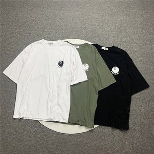 小武出品日系街头滑板纯棉印花夏季短袖T恤男女落肩袖宽松BF风潮