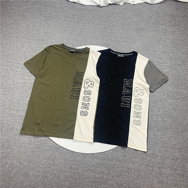 小武出品原始冲浪系列鲨鱼夏季纯棉短袖T恤男刺绣拼色休闲宽松潮 - 实物图