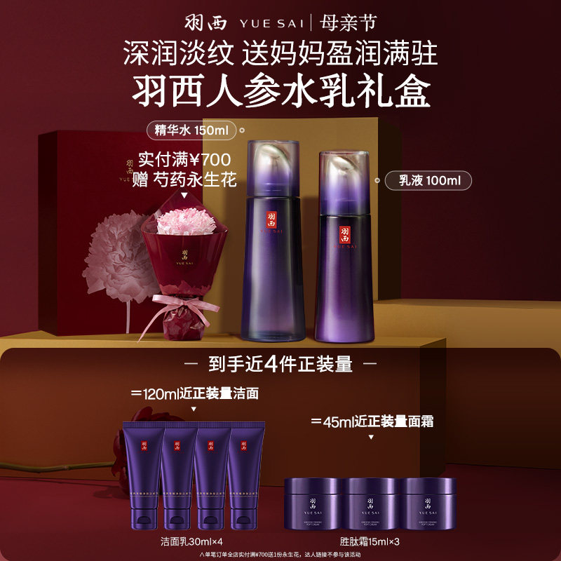 【母亲节礼物】羽西人参胜肽水乳淡纹抗皱紧致提拉充盈护肤礼盒