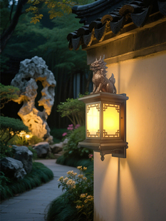 新款别墅大门室外防水灯新农村房门庭后院景区过道禅意风庭院壁灯