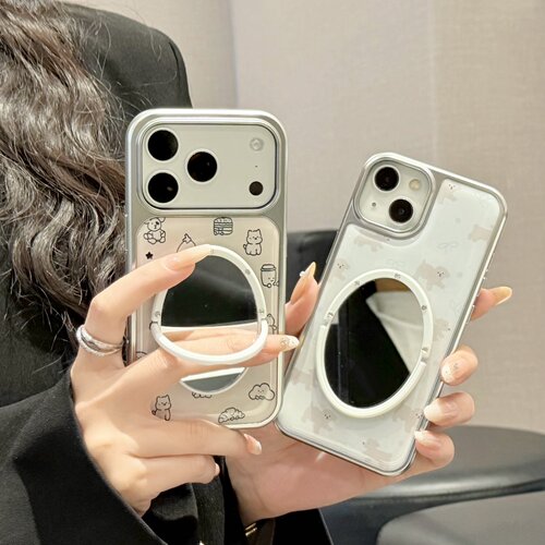 可爱滴胶电镀镜面iPhone手机壳