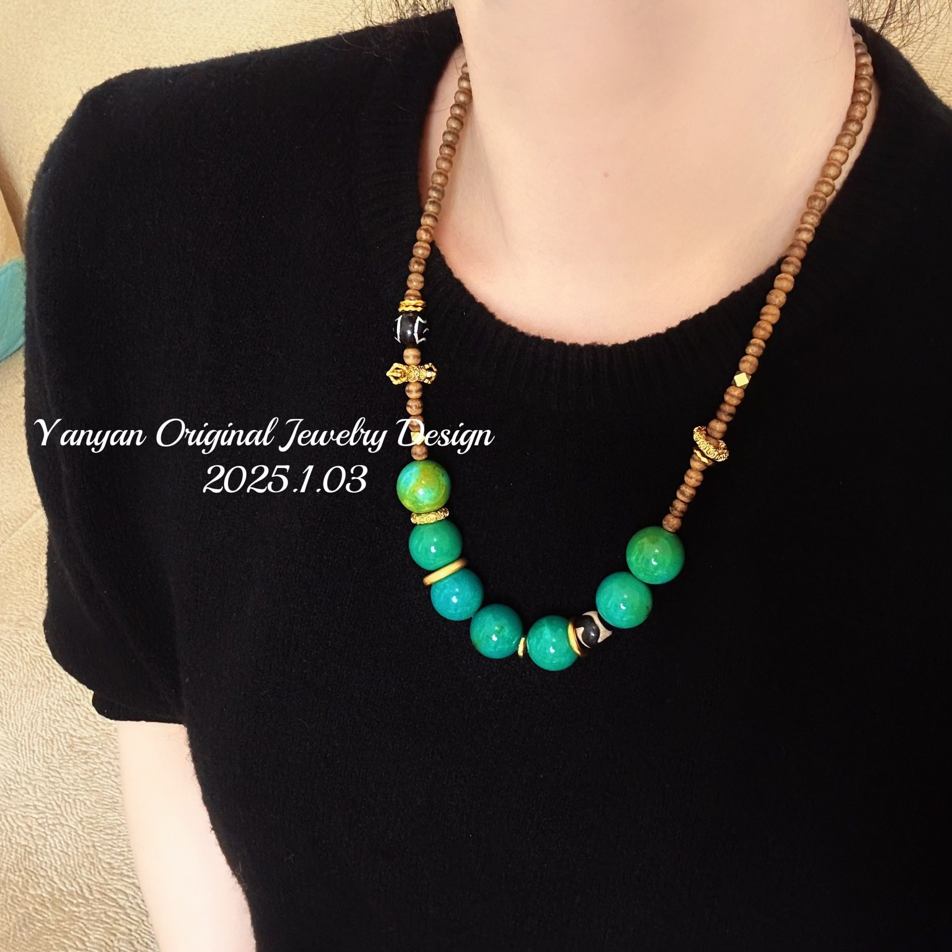 新款复古国风一线沉香菱镁矿顶珠时尚百搭项链毛衣链多圈手串,珠宝/钻石/翡翠,颈饰,淘宝优惠券,粉丝福利购,淘宝优惠卷